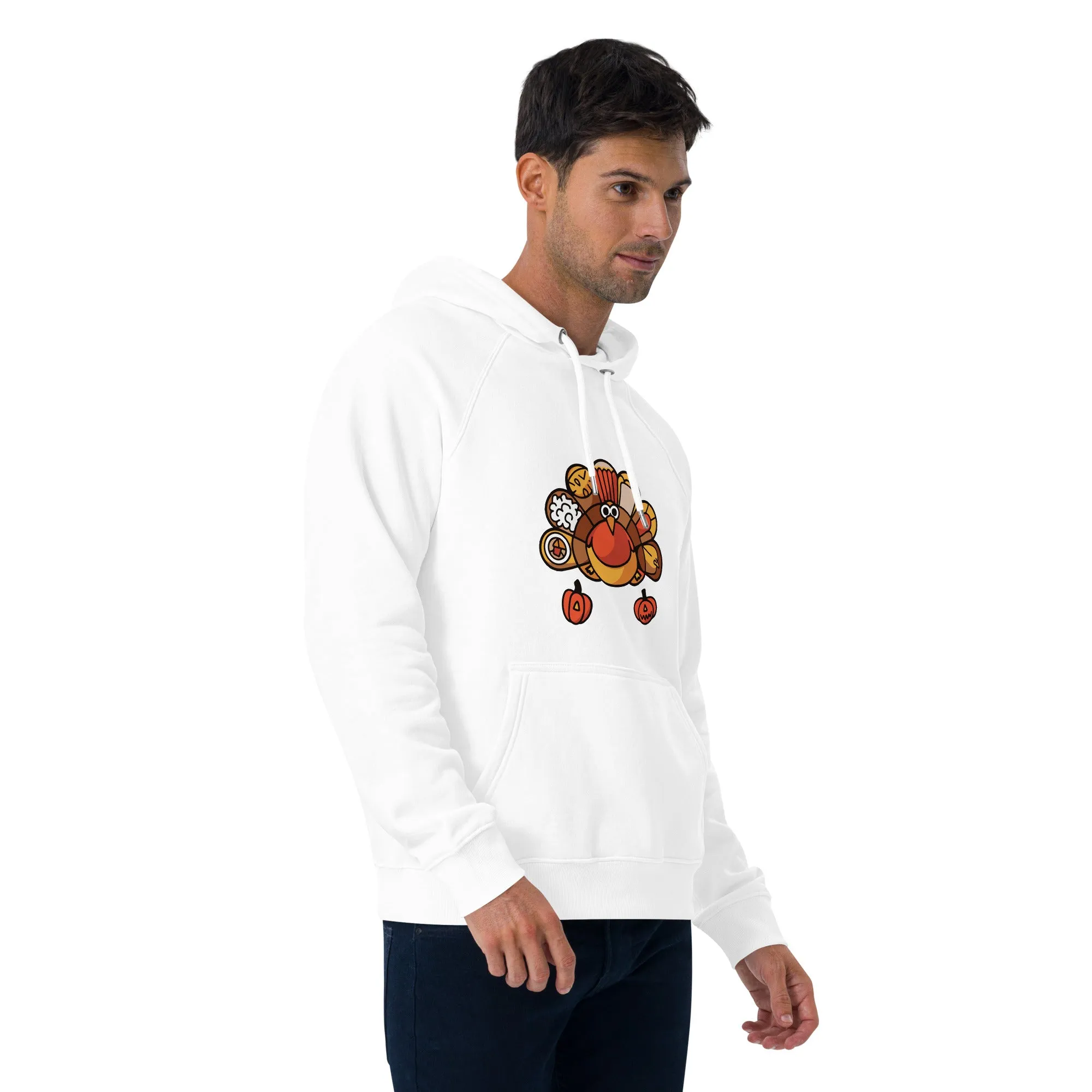Turkey Feast Graphic Men Eco Raglan Hoodie