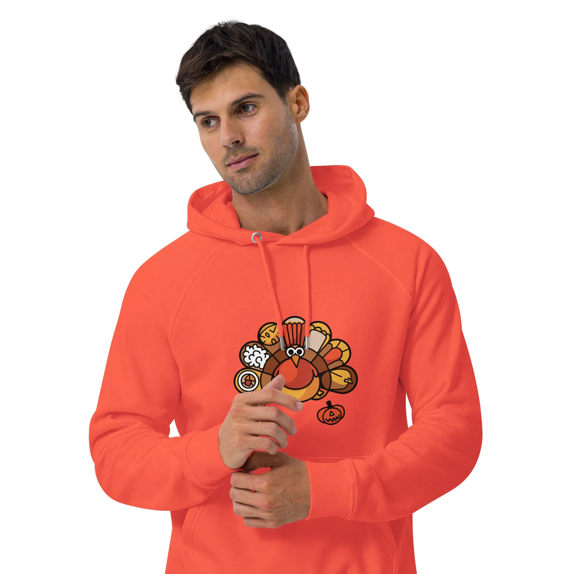 Turkey Feast Graphic Men Eco Raglan Hoodie