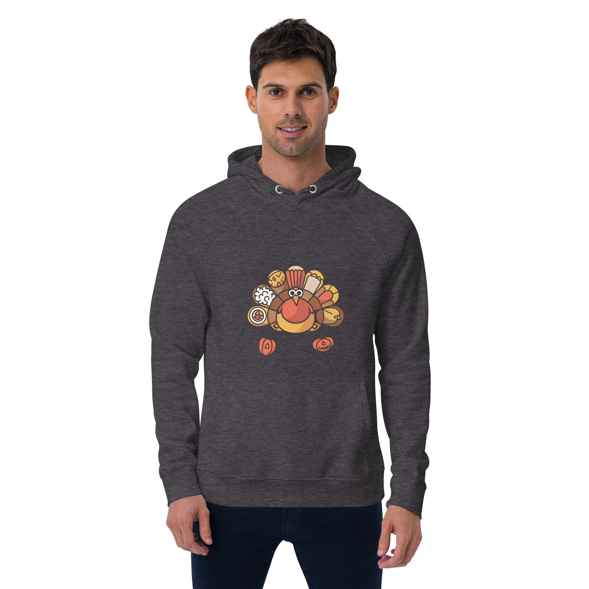 Turkey Feast Graphic Men Eco Raglan Hoodie