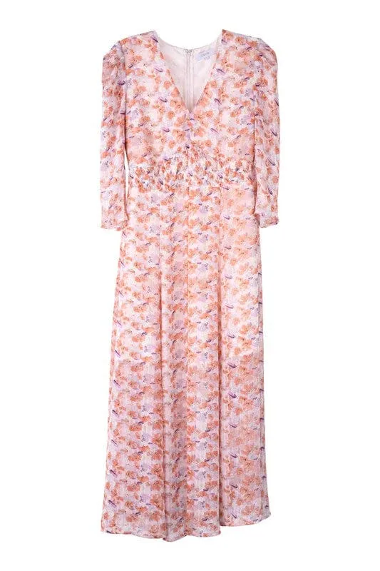 V neck maxi dress
