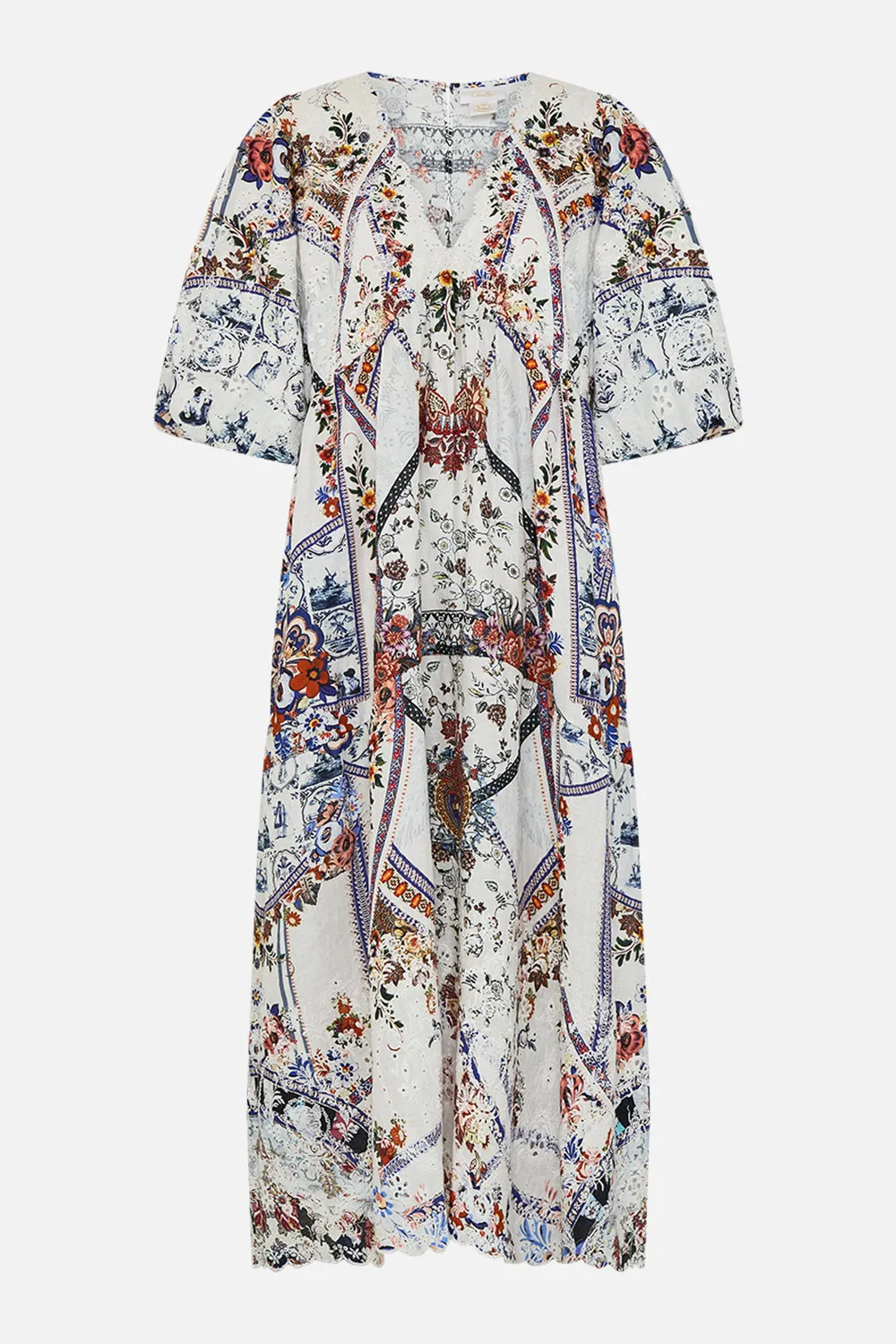 V NECK PUFF SLEEVE DRESS MY FOLK ART HEART