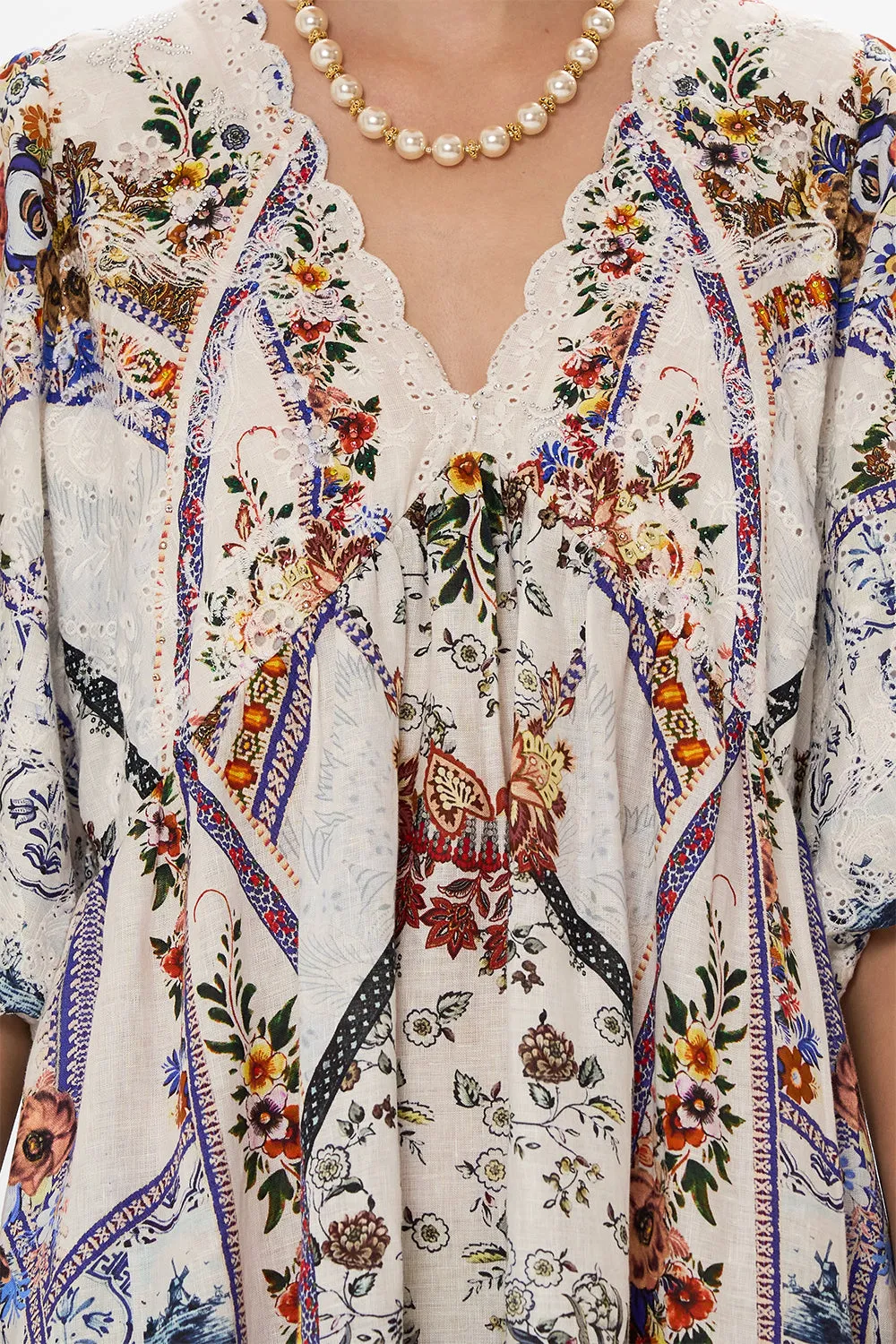 V NECK PUFF SLEEVE DRESS MY FOLK ART HEART