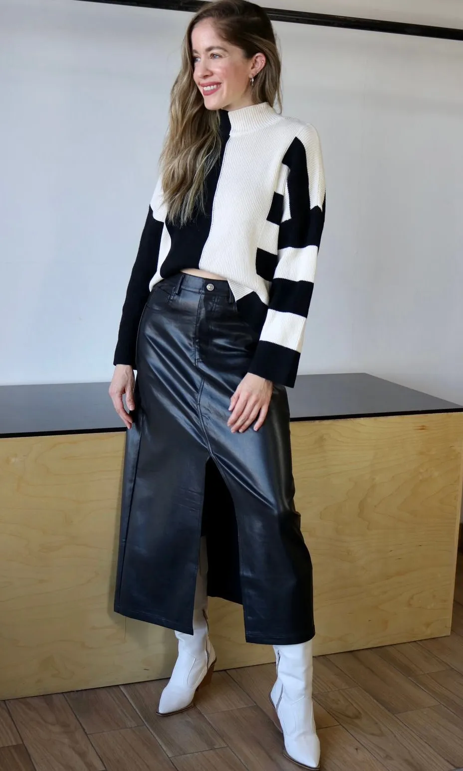 Vegan Leather Maxi Skirt