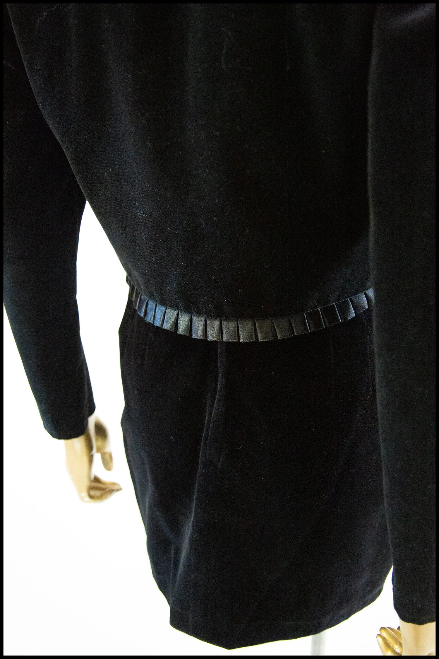 Vintage 1990s Black Velvet Mini Skirt Suit