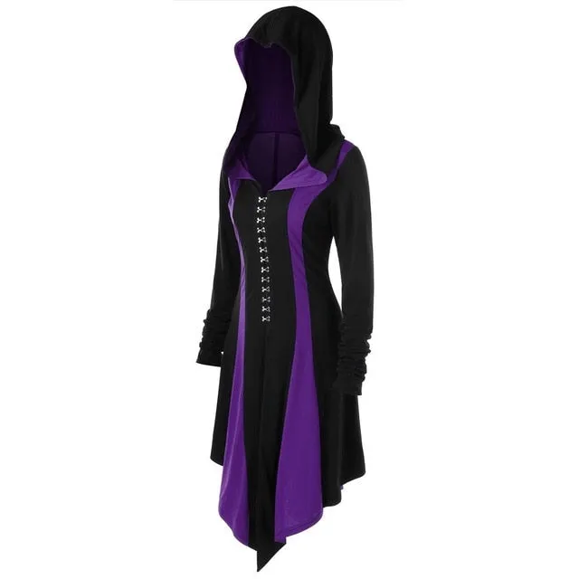 Vintage Long Sleeve Bandage Oversized Goth Hoodie Coat