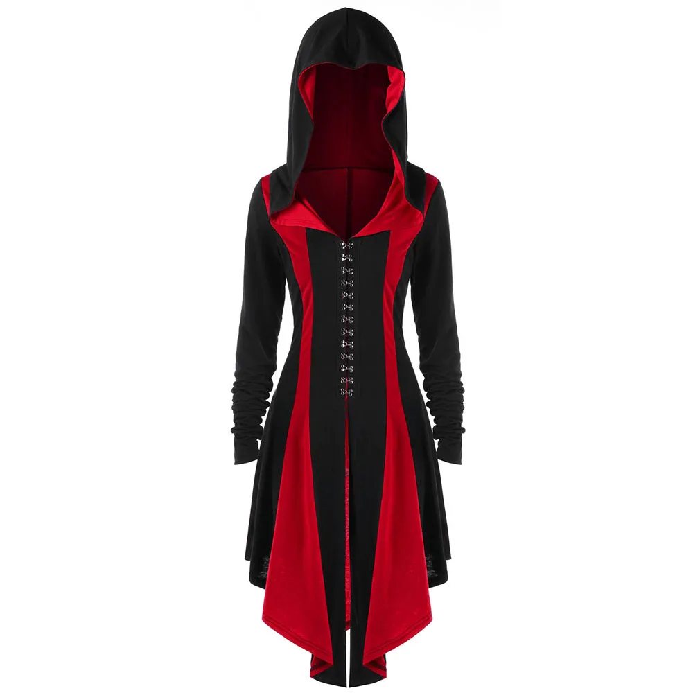 Vintage Long Sleeve Bandage Oversized Goth Hoodie Coat