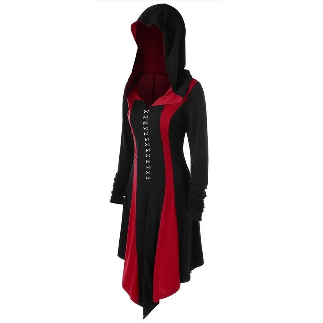 Vintage Long Sleeve Bandage Oversized Goth Hoodie Coat