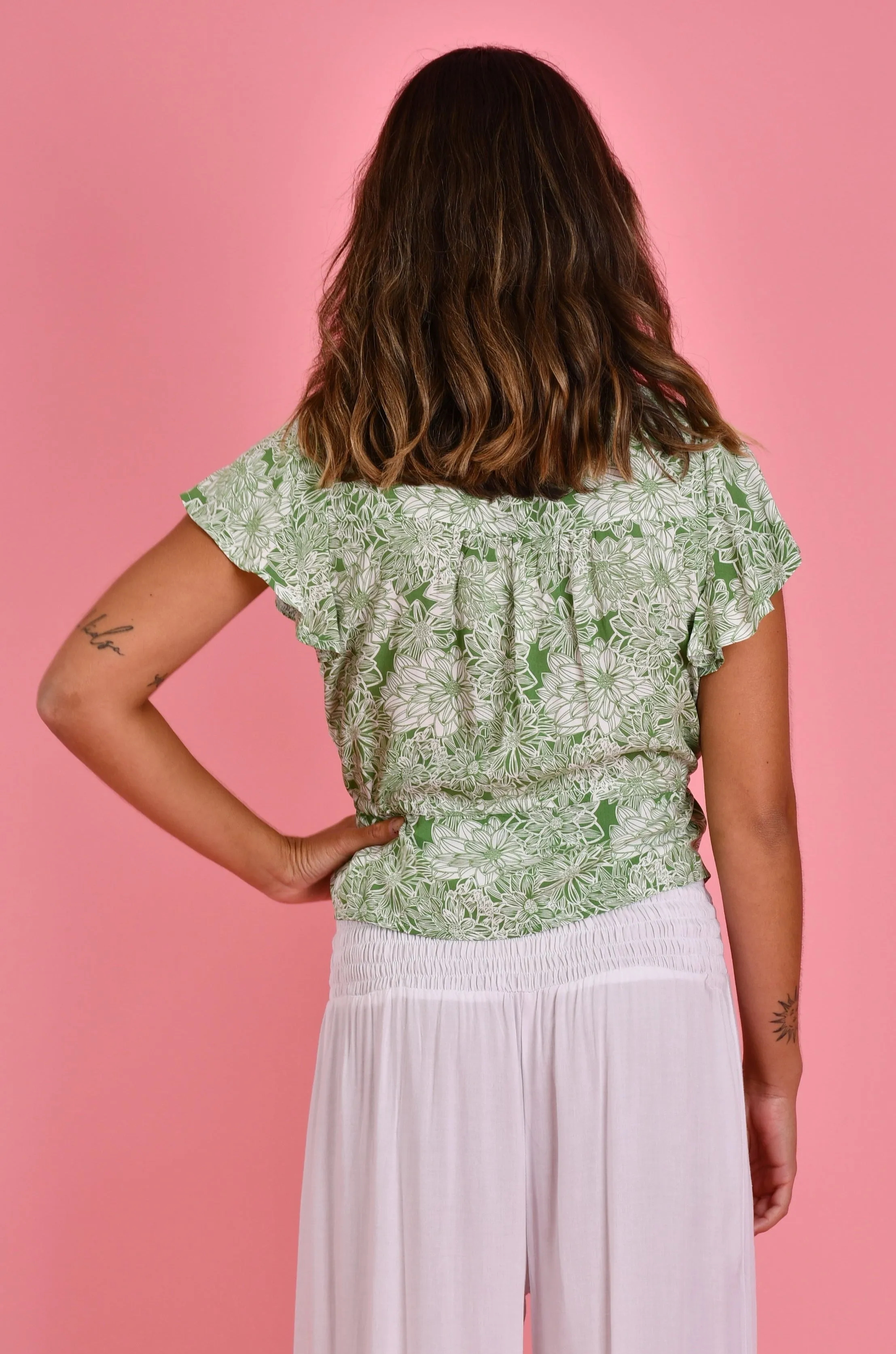 VJHT250 - BOHO LOVER TOP - BLOSSOM BREEZE SAGE