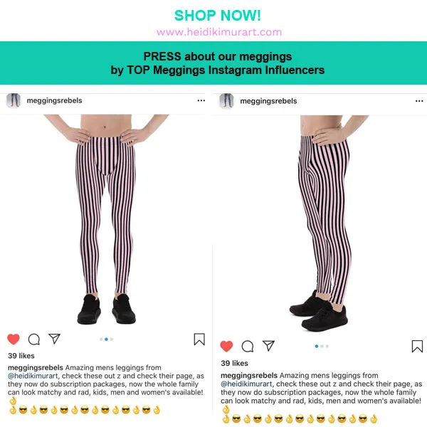 Watercolor Polka Dots Men's Leggings, Abstract Dotted Meggings Running Tights-Made in USA/EU