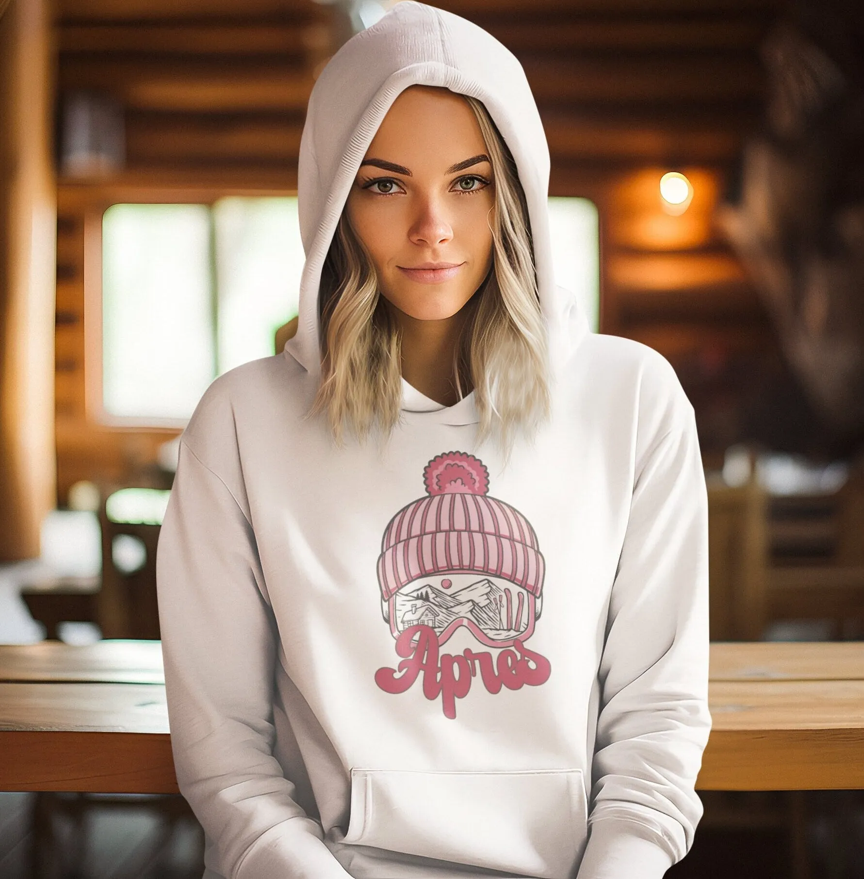 Winter Apres Ski T-Shirt, Mountain Cabin Landscape Graphic Tee, Cozy Ski Season Casual Wear, Unisex Snowboarder Apparel Sweatshirt