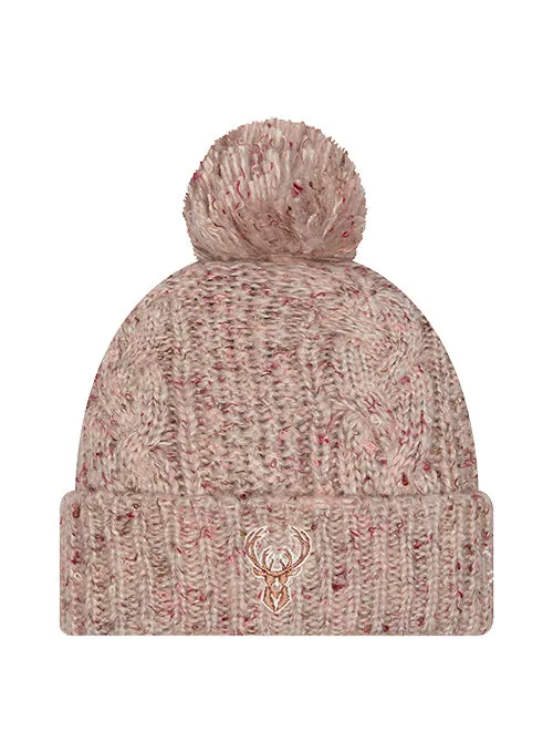 Women's New Era Trendy Pom Milwaukee Bucks Knit Hat