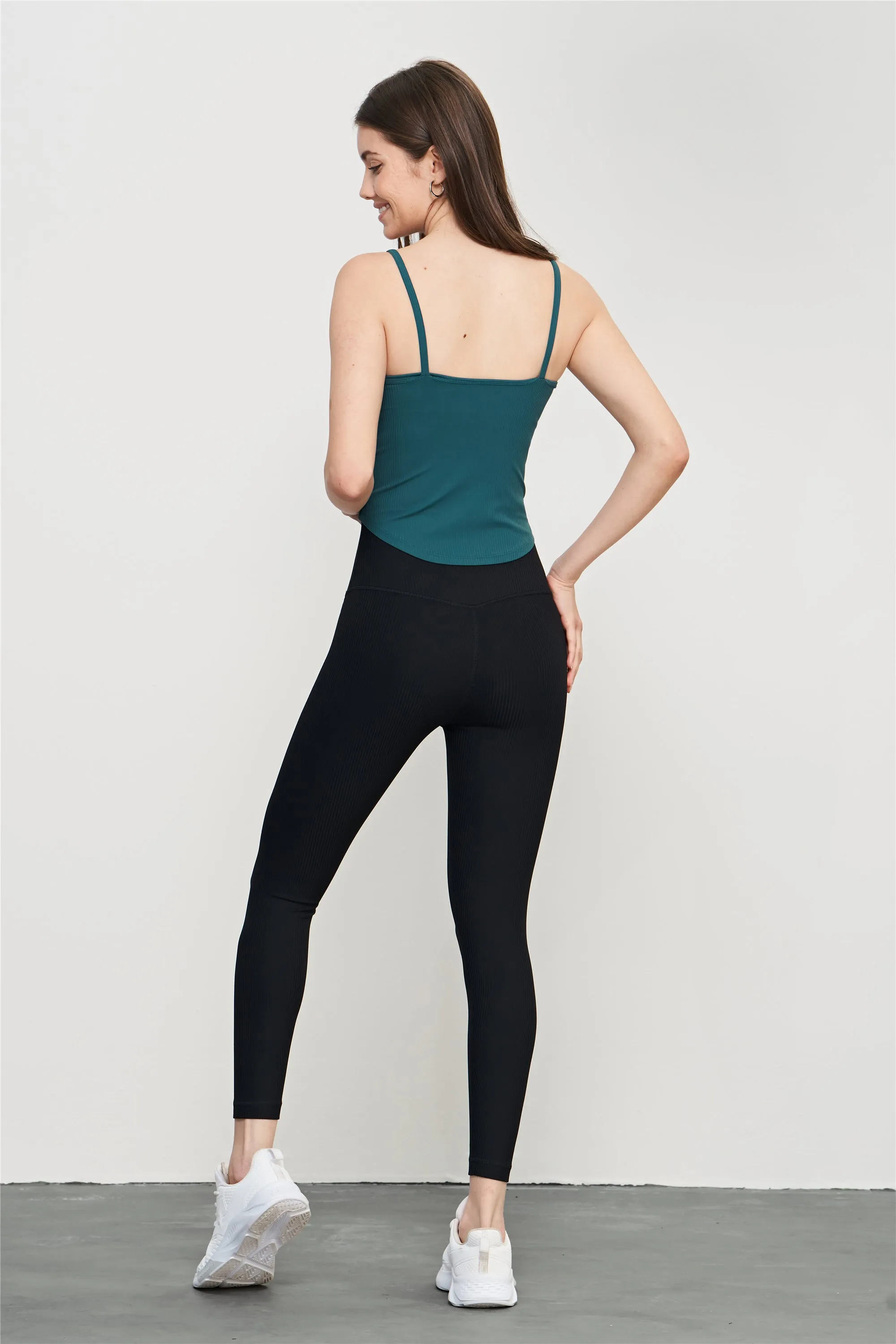 WX1536-Nuls Rib Nude Yoga Strap Tank Top Spring/Summer Half Fixed Cup Top Women's Low Strength Sports Bra