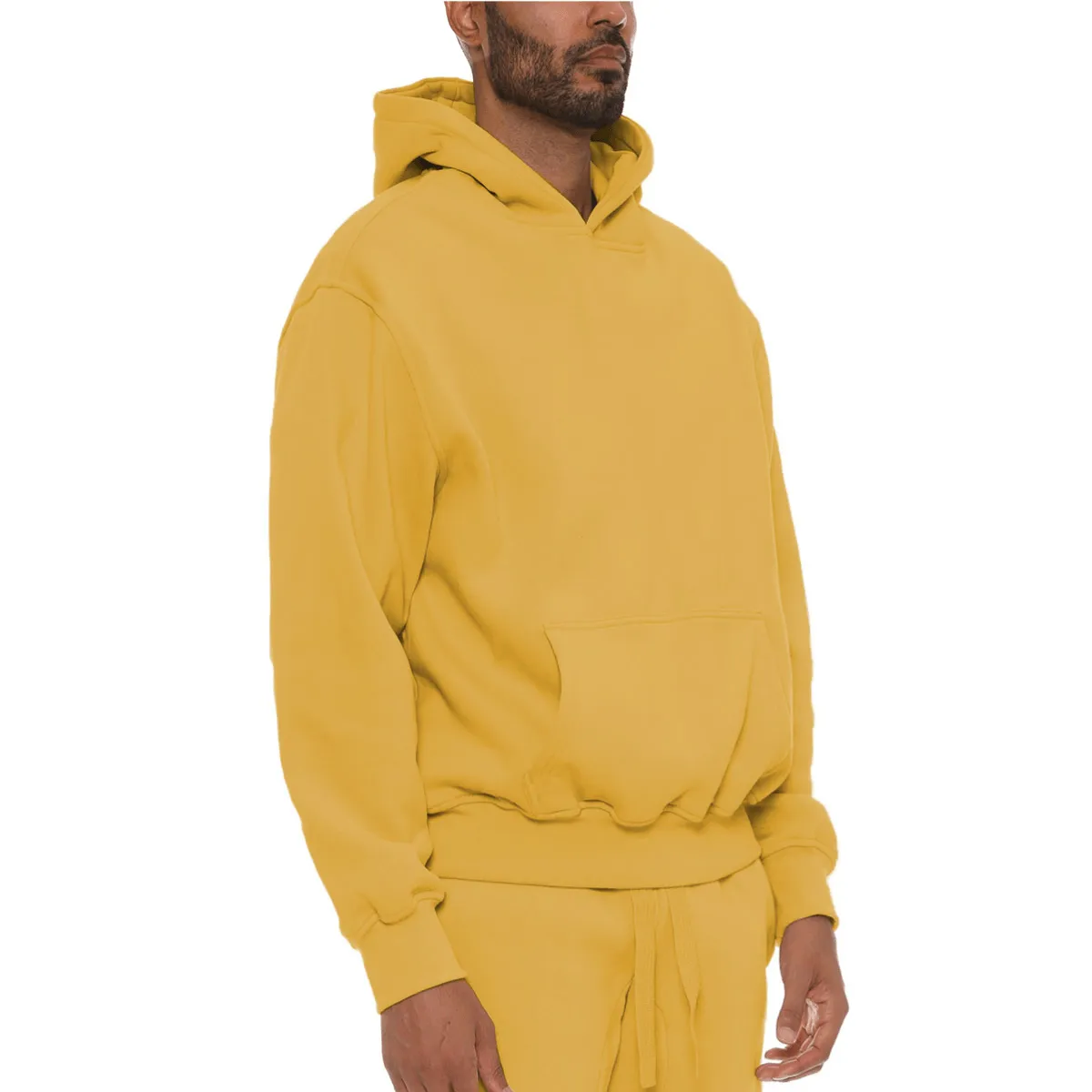 Yellow Premium Cotton Hoodie