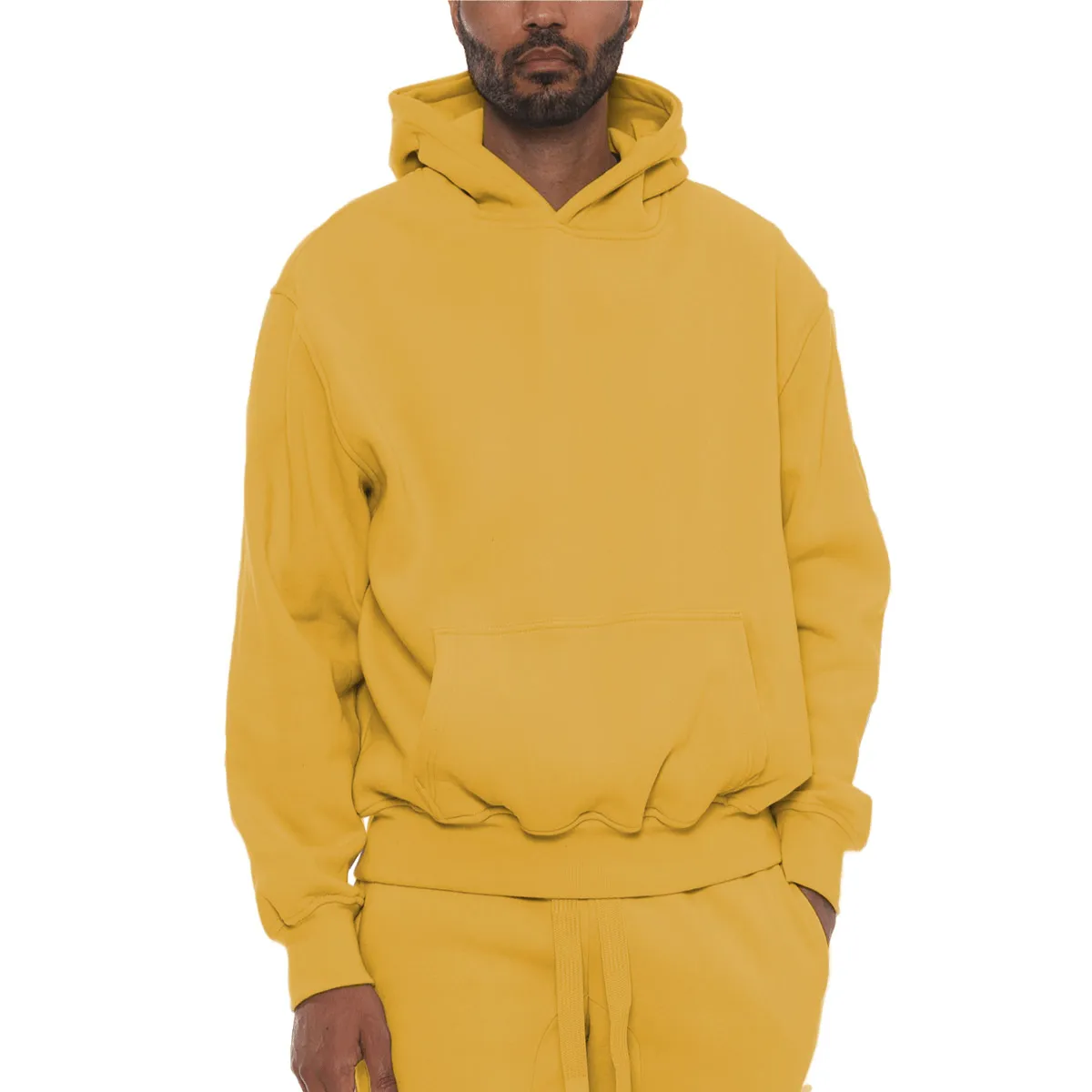 Yellow Premium Cotton Hoodie