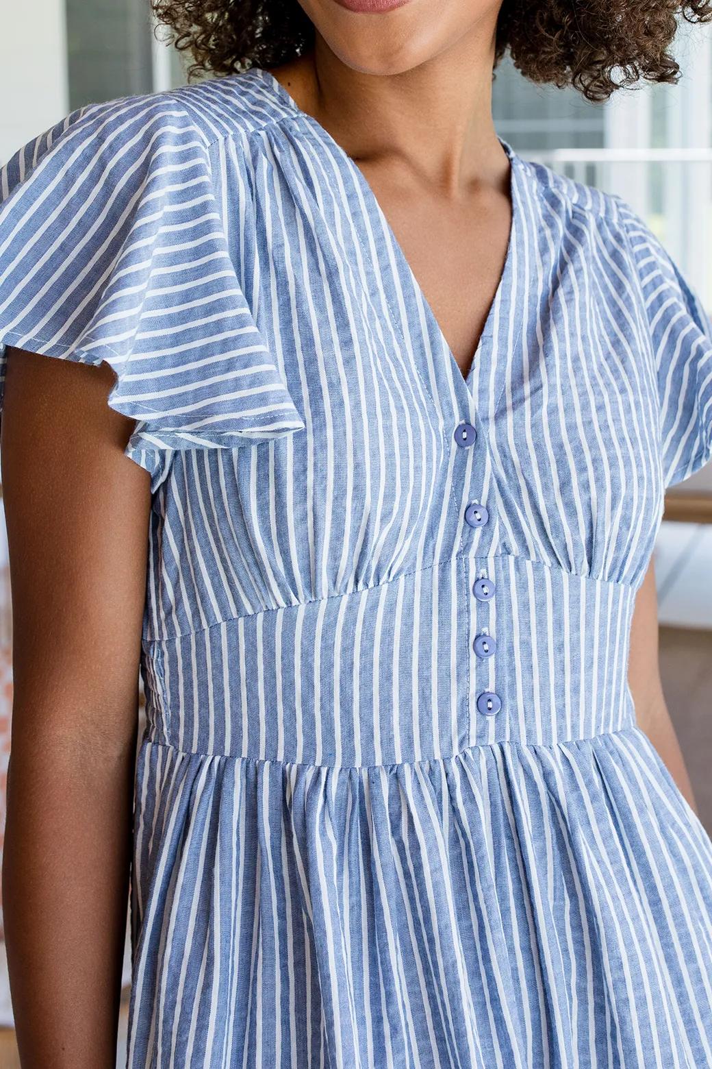 Zoe Maxi Dress Washed Navy Stripe